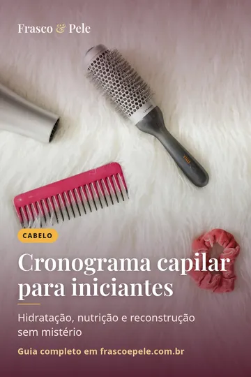 Capa vertical do guia: Cronograma capilar para iniciantes