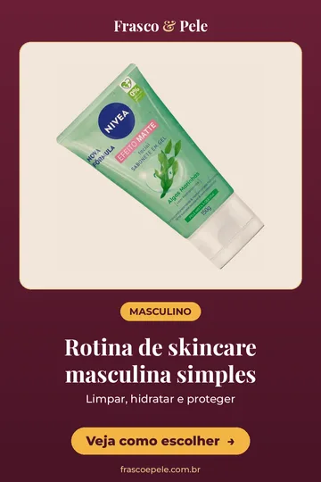 Capa vertical do guia: Skincare masculino em 3 passos