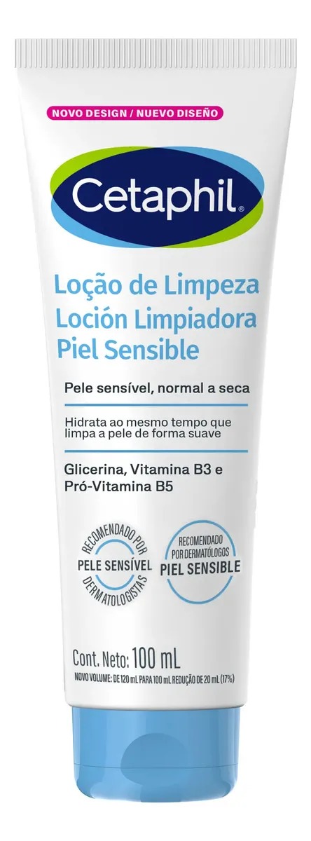 Bisnaga da Cetaphil Loção de Limpeza 100 ml para pele sensível, normal a seca