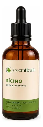 Frasco conta-gotas de vidro âmbar do Aroom Health Óleo Vegetal de Rícino puro natural 100 ml